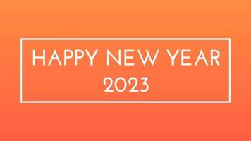 Happy New Year 2023 Gold background with colored lines and HAPPY New year in the center Framed Style - free for commercial use video