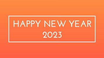 Happy New Year 2023 Gold background with colored lines and HAPPY New year in the center Framed Style - free for commercial use video