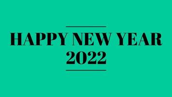 Feliz año nuevo 2022 fondo de pantalla verde con líneas de colores y feliz año nuevo en el estilo del tablero central - gratis para uso comercial video