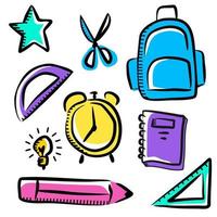 Back to school element set vector