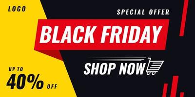 Oferta especial venta de viernes negro banner de fondo con carro vector