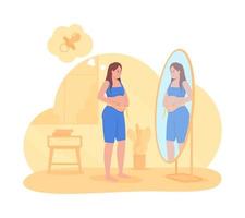 Expecting mother 2D vector isolated illustration