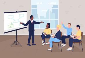 Business presentation flat color vector illustration