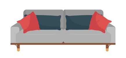 Modern sofa for living room semi flat color vector object