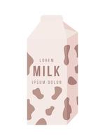 Packet milk semi flat color vector object