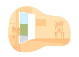 Empty room 2D vector isolated illustration