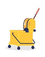 Yellow janitor cart semi flat color vector object