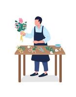 Florist semi flat color vector character