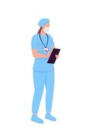 Physician semi flat color vector character