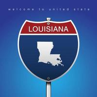 Sign Road America Style Louisiana and map vector