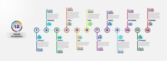 Vector business timeline of the year template for presentation