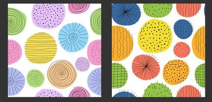 Hand drawn seamless abstract pattern set design collection paper vector