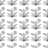 dandelion, seamless b-w vector