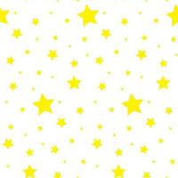 Vector seamless pattern with stars. Colorful background. Simple creative print for clothes, web, greeting cards, gift wrap and design. Yellow stars on white board. Night sky, astrology and astronomy