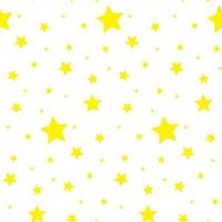 Vector seamless pattern with stars. Colorful background. Simple creative print for clothes, web, greeting cards, gift wrap and design. Yellow stars on white board. Night sky, astrology and astronomy