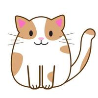 Funny cartoon cat, cute vector illustration in flat style