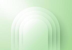 3D green geometric rounded layered paper cut style backdrop vector