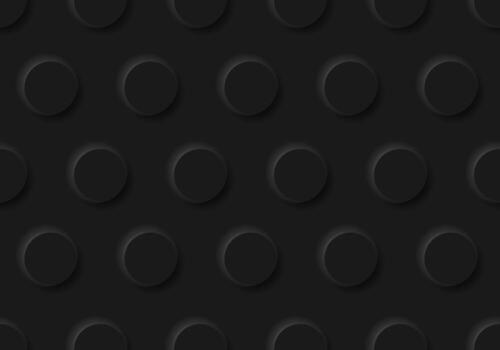 Círculos negros 3d en relieve de fondo y textura de patrones sin fisuras vector