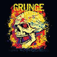 Signo gótico con calavera, camisetas de diseño vintage grunge vector