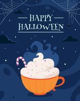 Happy Halloween greeting card. Halloween drink. vector