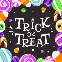 Trick or treat. Halloween sweets and candies. vector