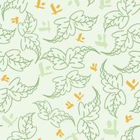 Design elements in an elegant seamless pattern with green leaves vector