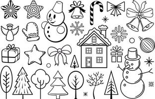 Christmas design elements. Christmas decorations and illustration set. Decorative ornaments and icons for your design projects as flyers, banners, postcards, posters, greeting cards, invitations etc.