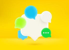Ilustración de vector de estilo 3d de globos de discurso. concepto de chat