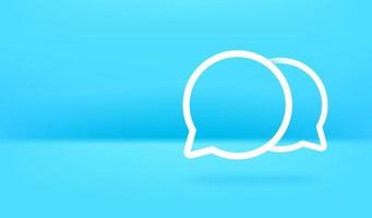 Dialog bubbles on blue background. Horizontal banner with copy space vector