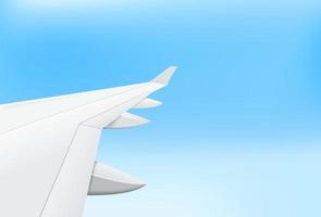 White aircraft wing with sky vector