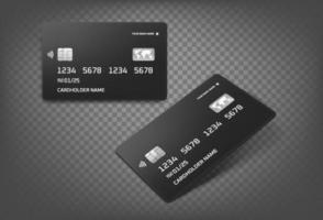 Black card vector mockup isolated on transparent background