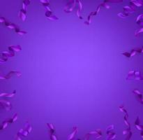 Abstract violet background with silk ribbons vector