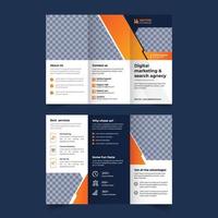 Corporate business service or multipurpose trifold brochure design vector