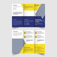 Home clean business service promotion trifold leaflet or brochure vector