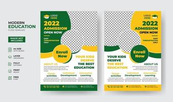 Creative and modern online school kids education admission flyer poster template vector
