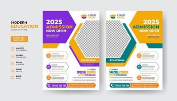 Creative and modern online school kids education admission flyer poster template vector