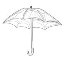 Weimage of an open umbrella in lines concept vector