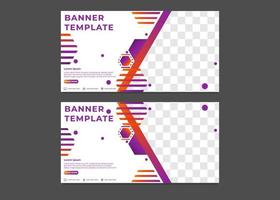 hexagonal gradient business banner template vector