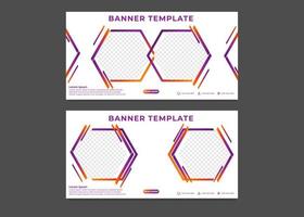 hexagonal gradient business banner template vector