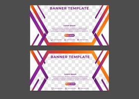 hexagonal gradient business banner template vector