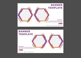 hexagonal gradient business banner template vector