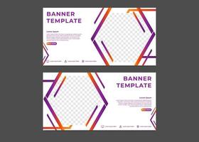 hexagonal gradient business banner template vector