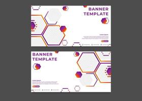 plantilla de banner de negocios degradado hexagonal vector