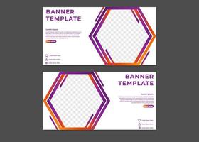 hexagonal gradient business banner template vector