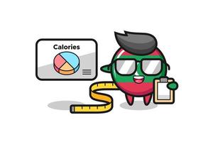 Illustration of maldives flag badge mascot as a dietitian vector