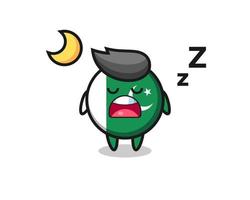 pakistan flag character illustration sleeping at night vector