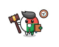 Mascot cartoon of madagascar flag badge as a judge vector