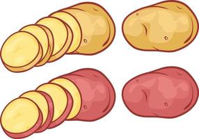 Potatoes with Cuts vector