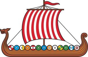 barco vikingo largo vector
