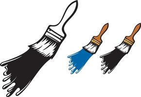 Paint Brush with Paint Stroke vector